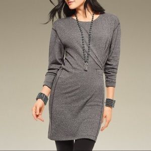Cabi Long Sleeve Put On Gray Sweatshirt Dress